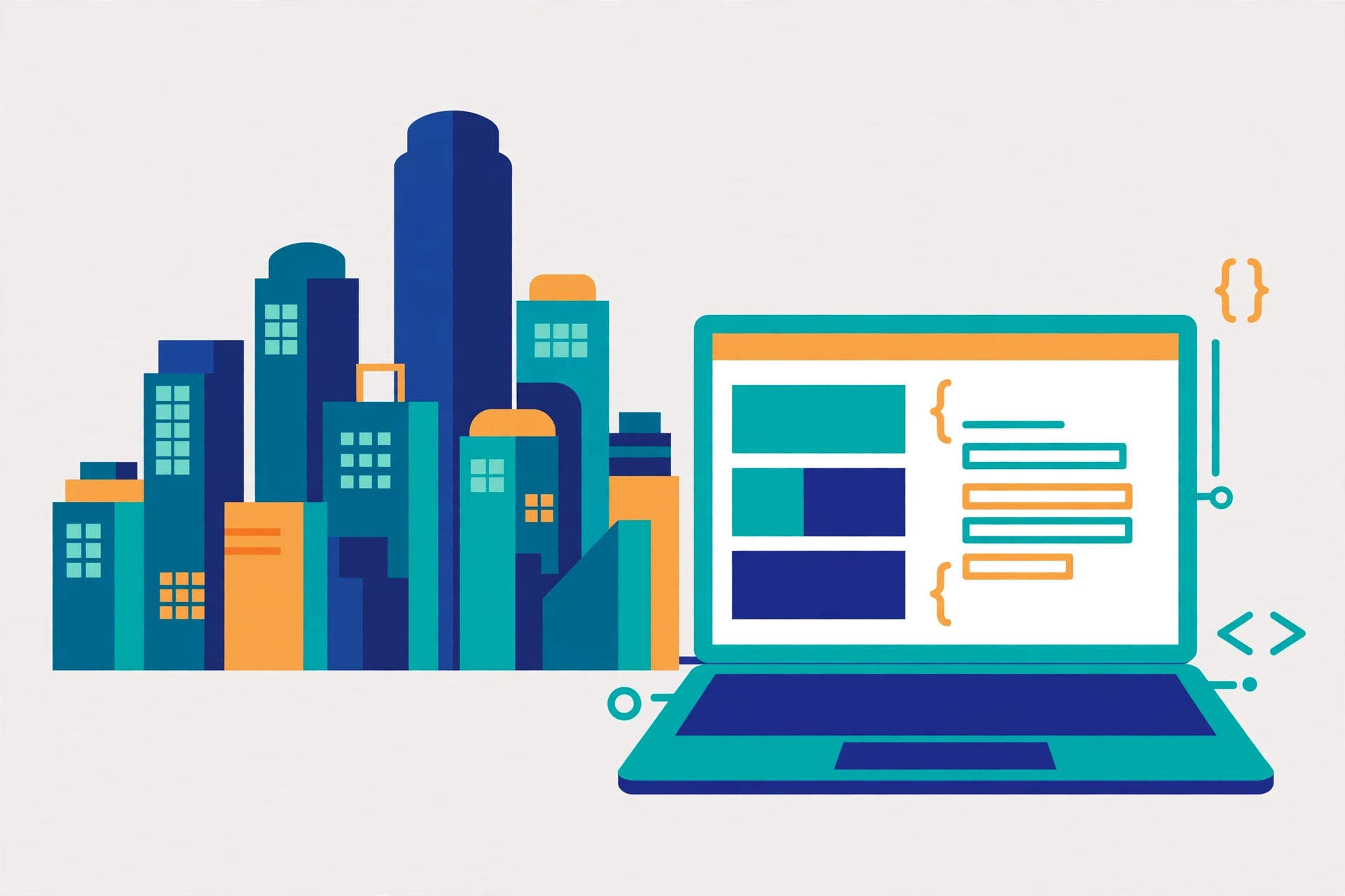 Remote web developer in Pakistan building a modern business website for a Saudi Arabia client, with laptop showing code and website design