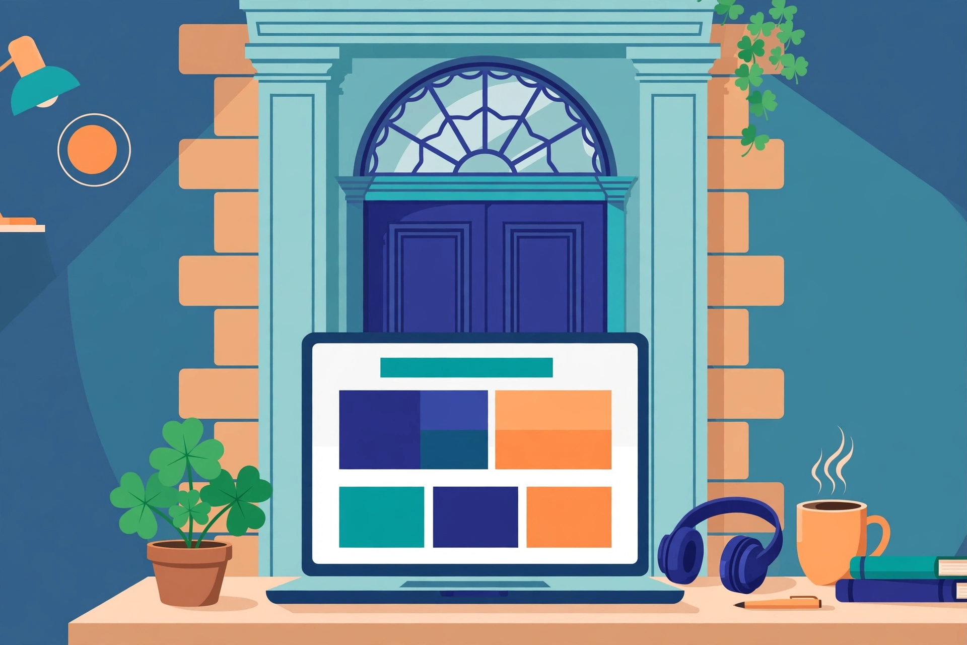 A professional web developer working on a modern business website for Irish clients