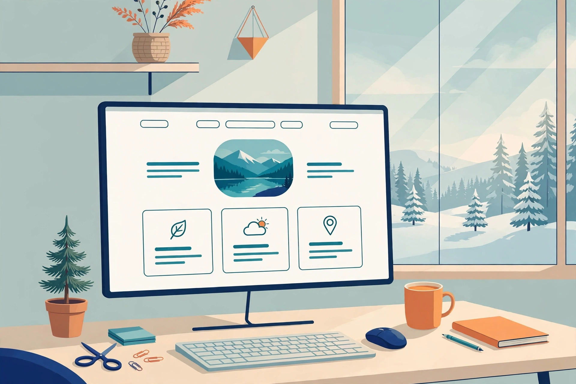 Modern responsive business website design displayed on desktop and mobile screens